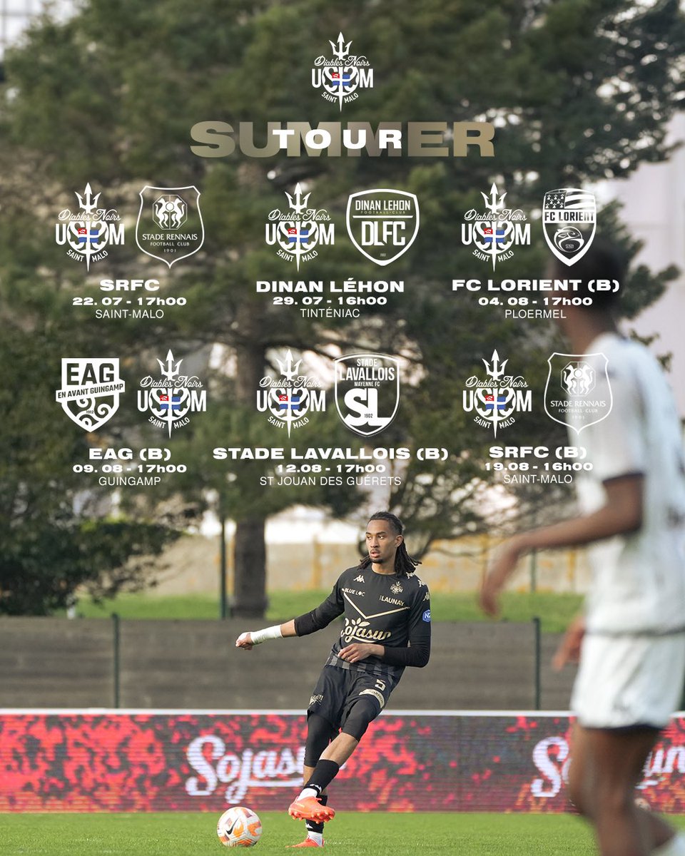USSAINTMALO's tweet photo. 🏝️La préparation estivale des 𝐃𝐢𝐚𝐛𝐥𝐞𝐬 𝐍𝐨𝐢𝐫𝐬 est désormais connue : 6️⃣ matchs programmés pour se préparer au mieux 👊

#USSM #N2 #DiablesNoirs https://t.co/FTNDJzLwkG