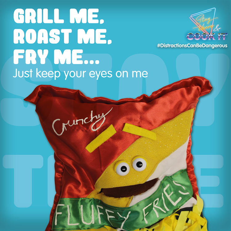 We're not grilling you 😉 but you should know the importance of paying attention when cooking. Last year, 30% of cooking fires were caused by the chef becoming distracted! Answering the door or tidying may seem harmless, but distractions can be disastrous!

#StayThereAndCookIt