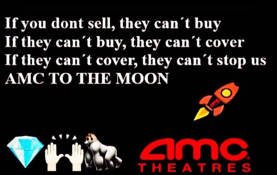 LET'S GOOOOOO, AMC TO THE MOON!!!!🚀🚀🚀🚀🚀🚀🚀🚀
#AMCSqueeze #AMCNOTLEAVING #AMCAPES #AMC #AMCSTOCK