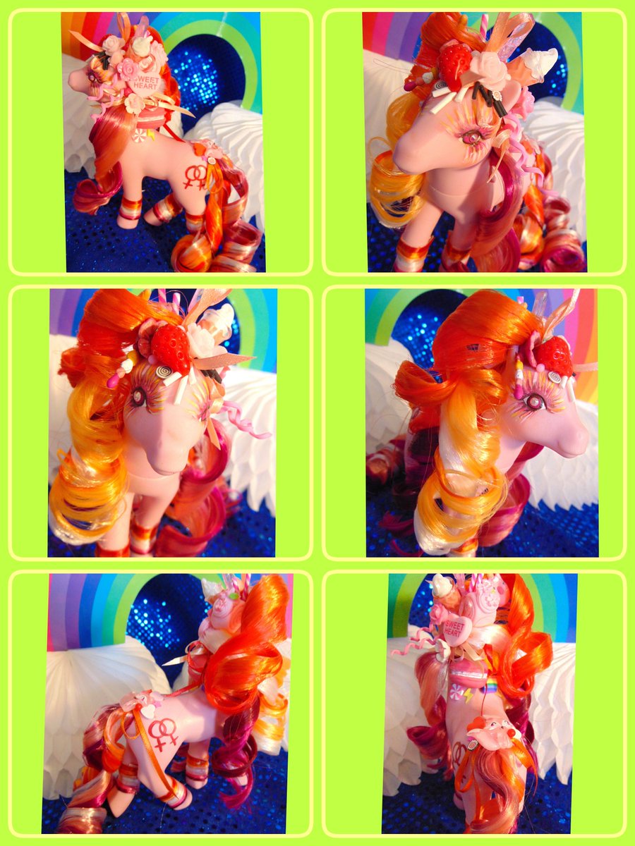 ManaCrafts's tweet photo. Lesbian Pride Pony, she's been adopted and is off to new home! 

#lesbianpride #lesbians #lgbtq #Pride2023 #lgbtqpride #mylittlepony  #MLP #mlpart #mlpfanart #mlpfan #mlpfandom #crafts #diy #toys #g1mlp #80smlp https://t.co/1FAgHqqOUd