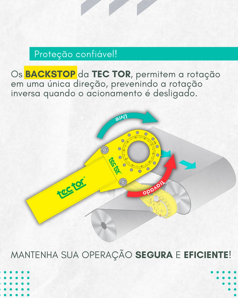 tectorbr's tweet image. Garantindo segurança e eficiência em sistemas de transporte! ⚙✨ Apresentamos os Backstops, equipamentos essenciais para a proteção contra retrocesso em sistemas de transporte de materiais.