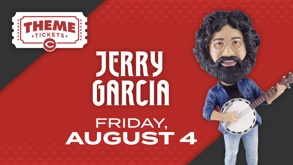 Heads up, Cincinnati! On August 4, the Cincinnati Reds celebrate Jerry Garcia at Great American Ballpark! A portion of ticket proceeds goes to Rex, and your special event ticket includes this cool bobblehead! Be there! mlb.com/reds/tickets/t… @Reds @jerrygarcia