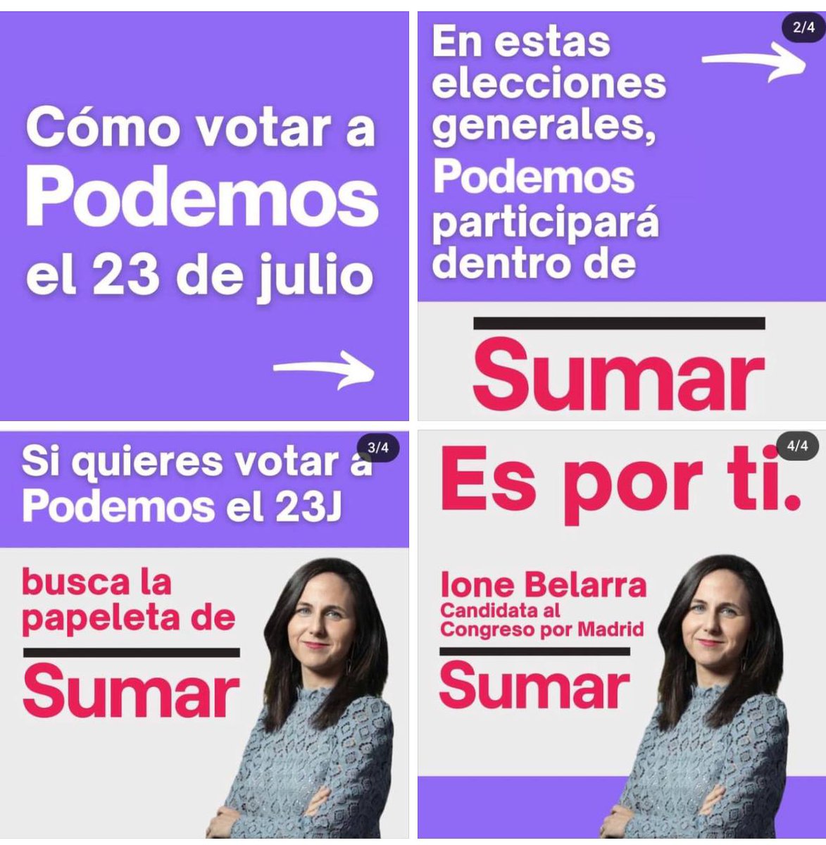 PodemosMostoles's tweet photo. 💜 El 23J debemos evitar la renovación del bipartidismo. La coalición Sumar - Podemos debe salir fortalecida, y ser la llave para garantizar el avance en derechos, igualdad y tolerancia. 
Para votar a Podemos debes coger la papeleta de Sumar. #EsPorTi https://t.co/G8GVLWqO7l