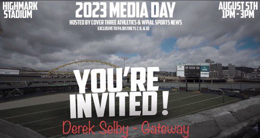 Thank you <a href="/Cover3_ATH/">Cover Three Athletics</a> and <a href="/wpialsportsnews/">The Content King Sports Media</a> for the invite to 2023 Media Day at Highmark Stadium on August 5th. Honored to be invited. 

<a href="/GatewayGatorsFB/">GatewayGatorsFB</a>