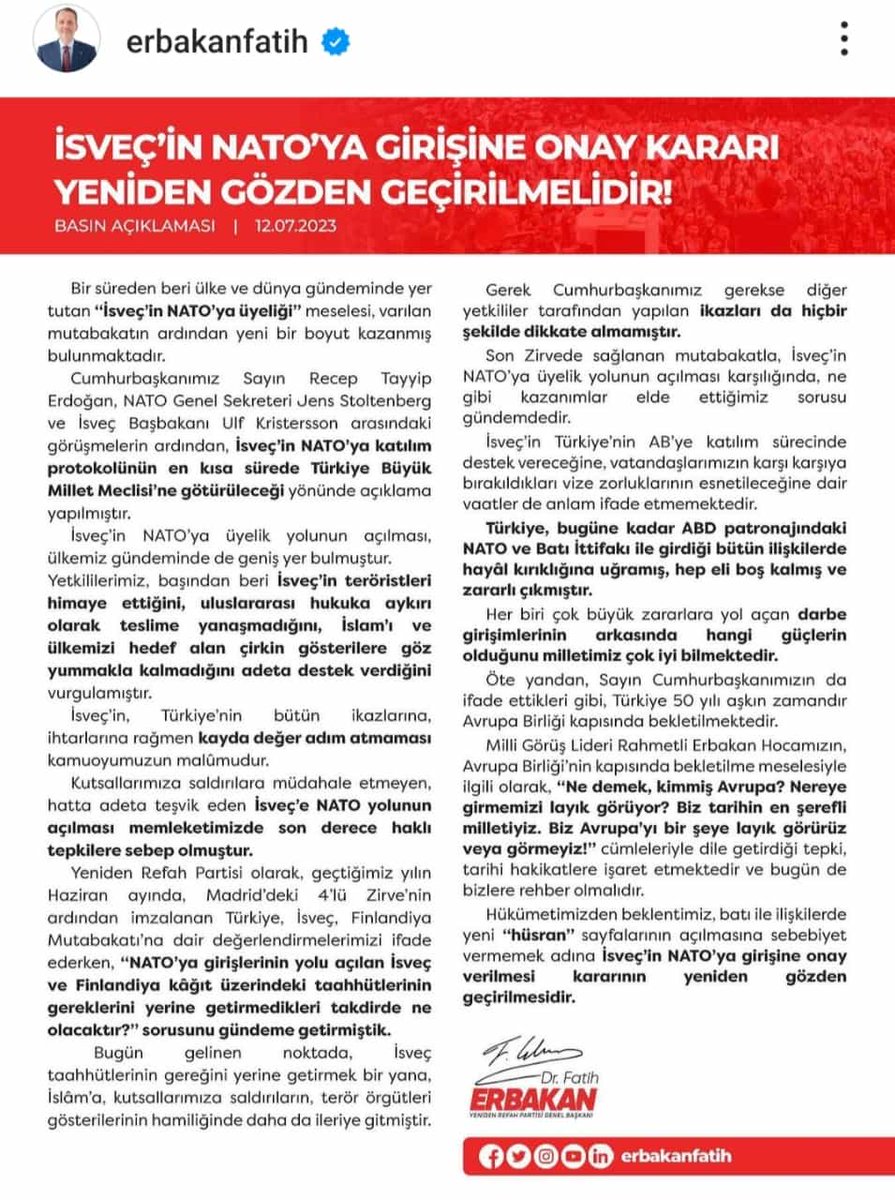 Yeniden Refah Afyon tweet media
