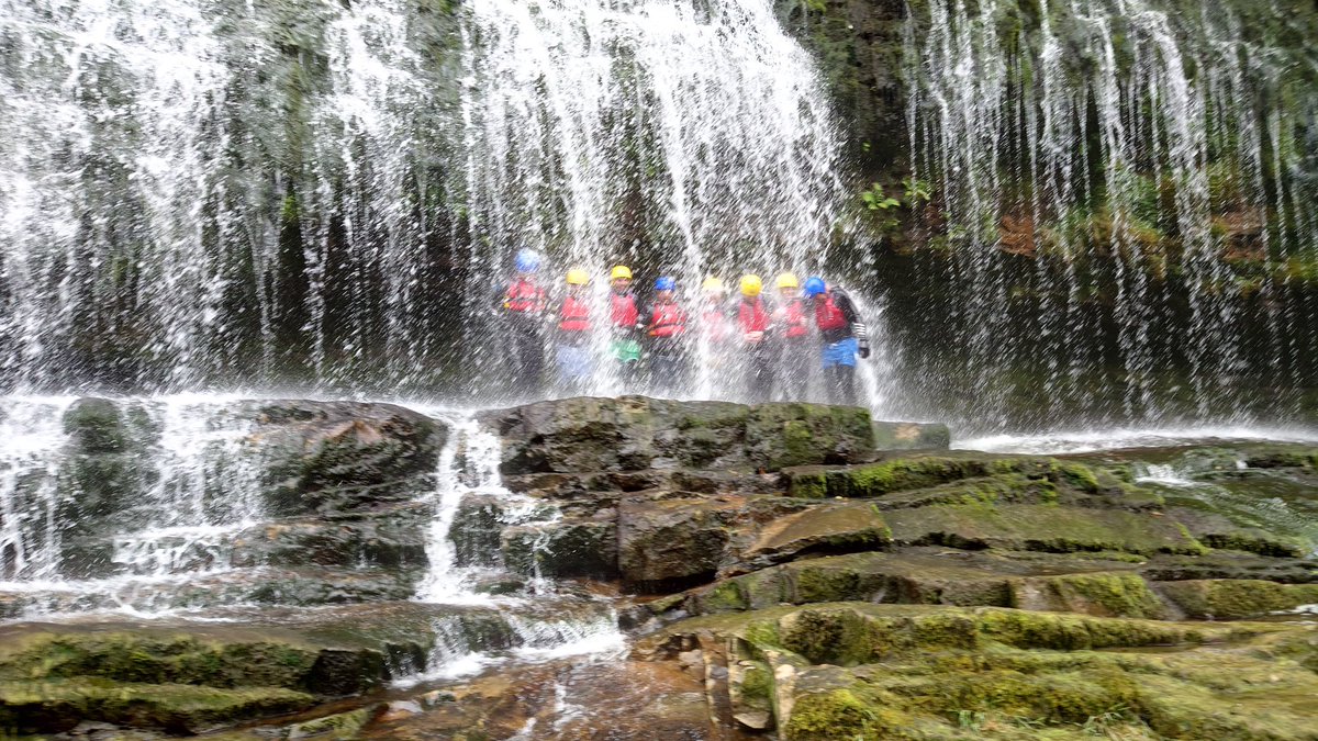 adventurebrit's tweet photo. Water doesn’t feel cold at all when you’re in such a stunning location with the water cascading over a breathtaking waterfall which you can walk through #canyoning #wales #breconbeacons #bannaubrycheiniog https://t.co/dZFxJEx3N5