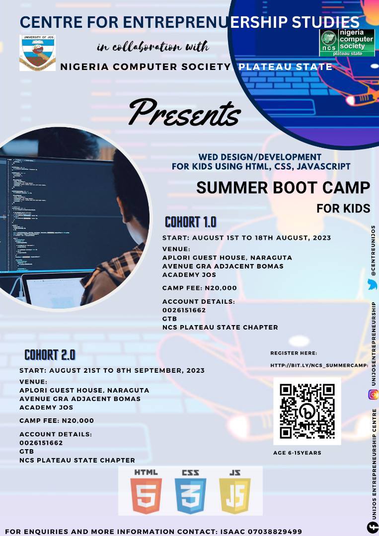 dollardante's tweet image. Summer boot camp trainings for your kids by @CentreUnijos in collaboration with @ncsplateau keep the kids busy this holiday venue is @aplori_org guest house Tudun Wada GRA. @unijos #tech4kids #jos #STEMeducation