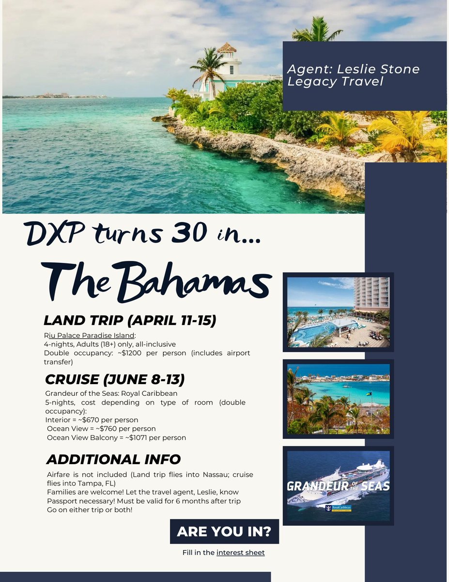 DeltaXiPhiHQ's tweet photo. Next year, Delta Xi Phi Multicultural Sorority, Inc. turns 30 in... The Bahamas!🤩

Alumnae trips are back! If you are interested in joining - either by land or by sea - please contact sister Grace Huntsman ⤵️
https://t.co/qvDXdxiCNm https://t.co/PxglfcfABU
