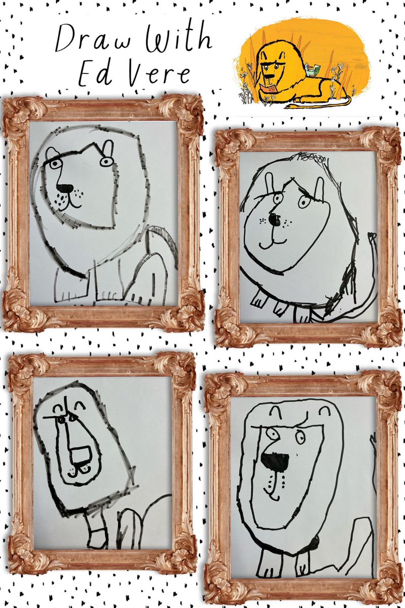 <a href="/YsgolParcYLlan/">Ysgol Parc Y Llan</a> After studying the Author Ed Vere and reading his story ‘How to be a Lion’ the Reception children watched ‘draw with Ed Vere’ and followed step by step to draw Leonard the Lion. 
This is the end result! Wow! 
<a href="/ed_vere/">Ed Vere</a> <a href="/Booktrust/">BookTrust</a>