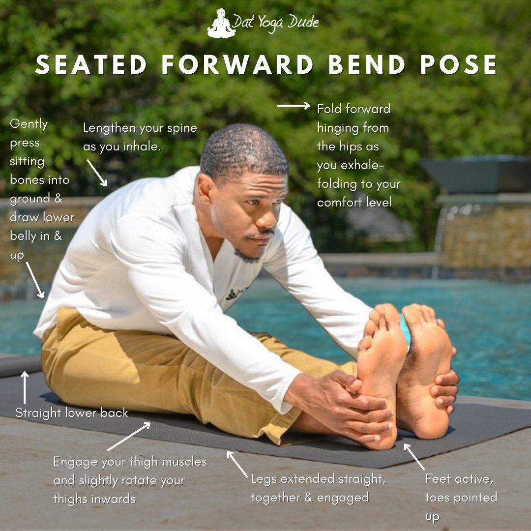 Unwind and Unfold: Discover serenity in Seated Forward Bend. 
---
For free wellness videos click link in bio or head to my YouTube page <a href="/datyogadude/">James Woods</a>
.
#yogapose #forwardseatedbend #yoga