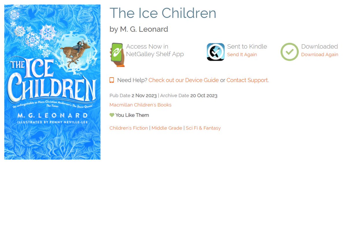 So excited to have been approved by @MacmillanKidsUK on #NetGalley to read #TheIceChildren @MGLnrd