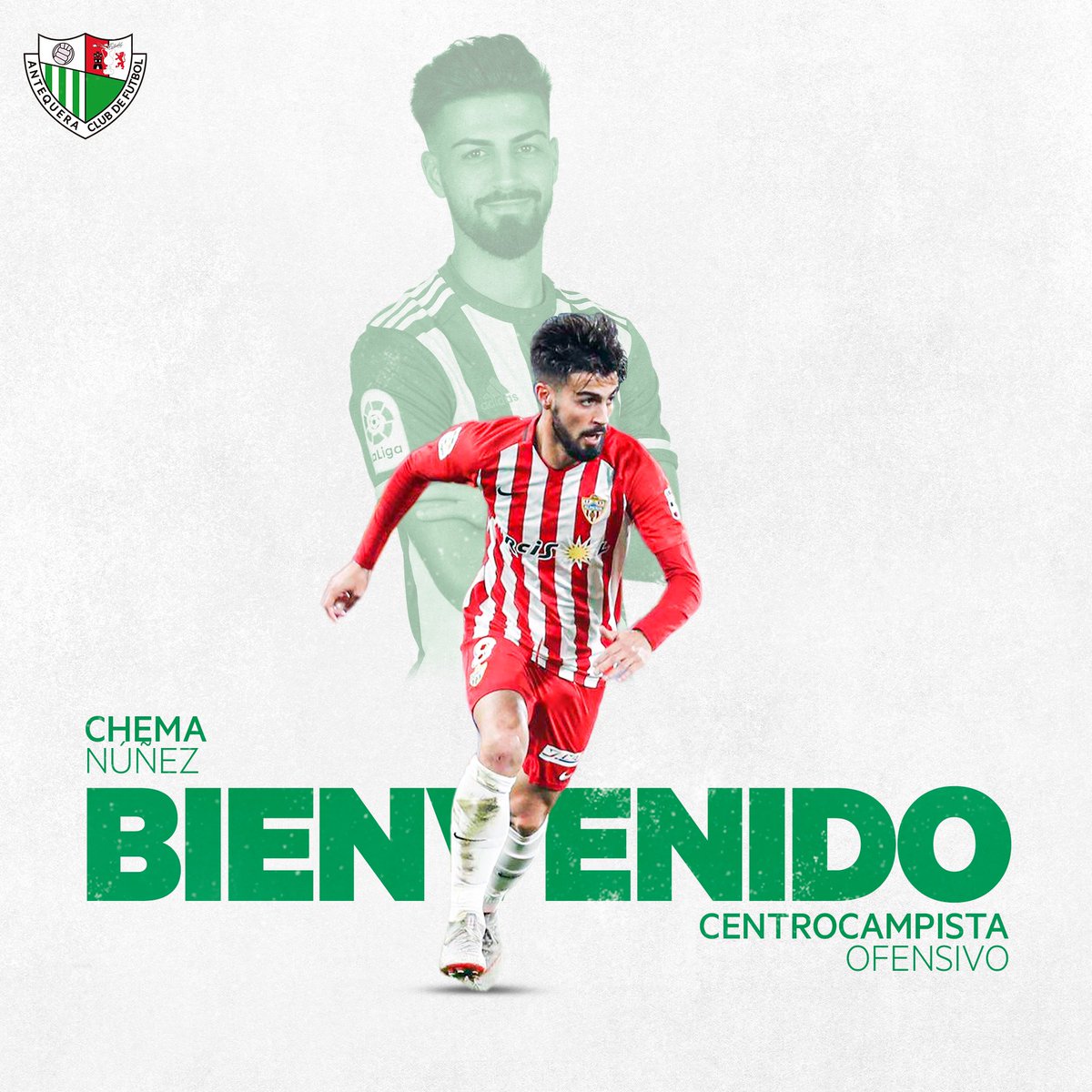 🟢 𝗢𝗙𝗜𝗖𝗜𝗔𝗟 | <a href="/ChemaNM_10/">Chema Núñez Martín</a>, refuerzo de lujo para la zona ofensiva del #AntequeraCF 

🎩 Con más de 50 partidos en #LaLigaHypermotion, el mediapunta sevillano nos brindará su magia en <a href="/Primera_RFEF/">Primera Federación Versus e-Learning</a> 

ℹ️ Más información en bit.ly/3Ocj3GQ

#JuntosHacemosHistoria