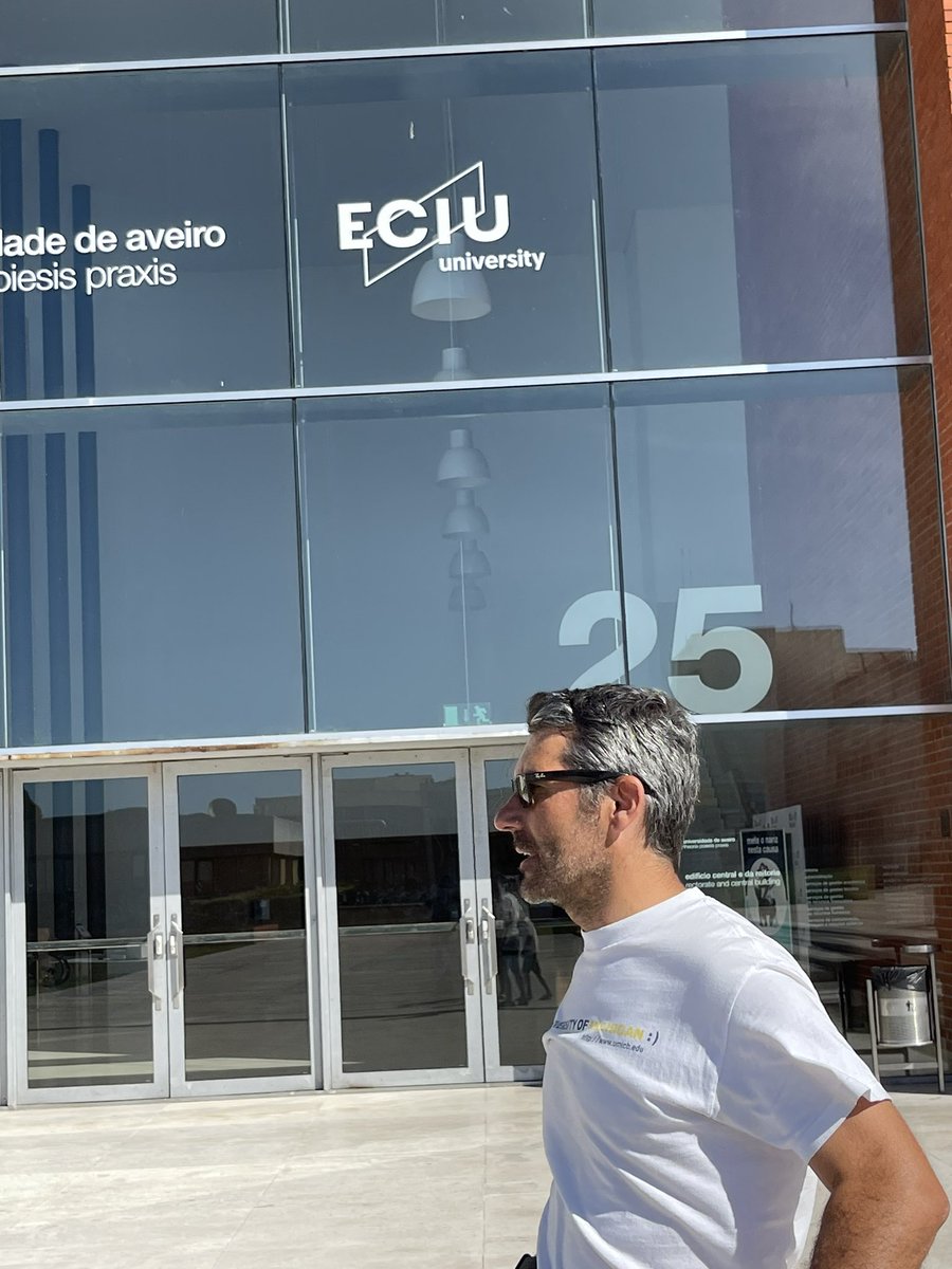 Visiting <a href="/UnivAveiro/">Universidade Aveiro</a> 🇵🇹, partner with <a href="/UniStavanger/">Universitetet i Stavanger</a> 🇳🇴 - <a href="/ECIUniversities/">ECIU</a> (while wearing my <a href="/UMich/">University of Michigan</a> 🇺🇸 t-shirt)😜