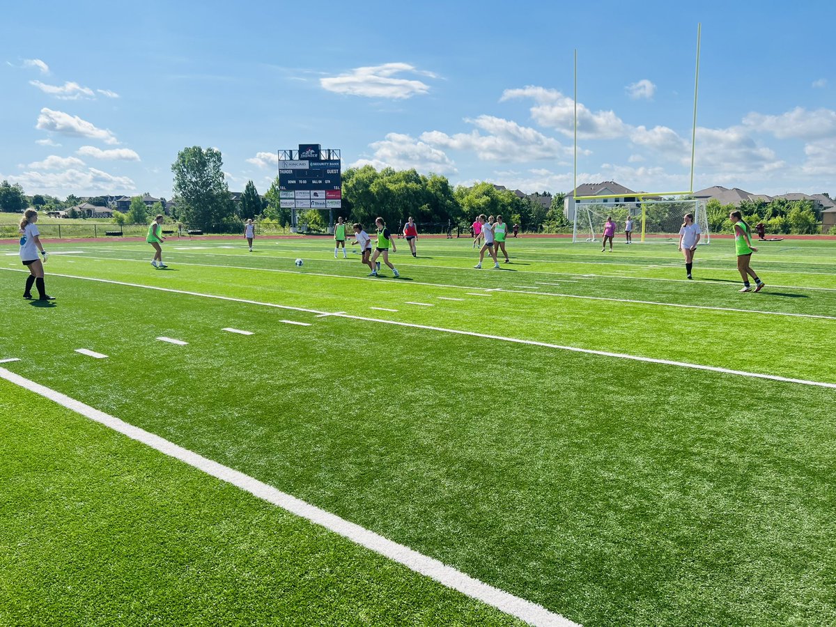 BU_WSoccer's tweet photo. Thank you to coach Twellman and St James Academy soccer girls for a great day at camp! It was a hot one and everyone worked hard 💪🏻⚽️. Who’s the next wildcat?!
#buws https://t.co/tY6gbDfDus
