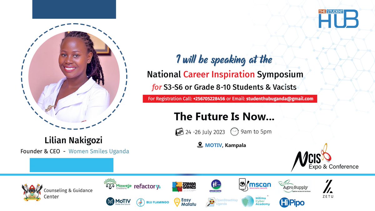 Don't miss <a href="/Lilian24L/">Lilian Nakigozi-Obama Scholar/Westerwelle Founder.</a> at The National Career Inspiration Symposium, where she'll empower young women to make a change with limited resources. Get inspired for a brighter future! #expo2023 #TheFutureIsNow  #LilianNakigozi
