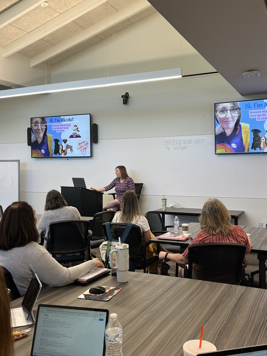 ESC11Library's tweet photo. Thanks to @GrahamLibrarian for sharing ideas for creating a welcoming library space for all. From passive programming to displays and everything in between! #ESC11Librarians https://t.co/6DKgNYpSqI