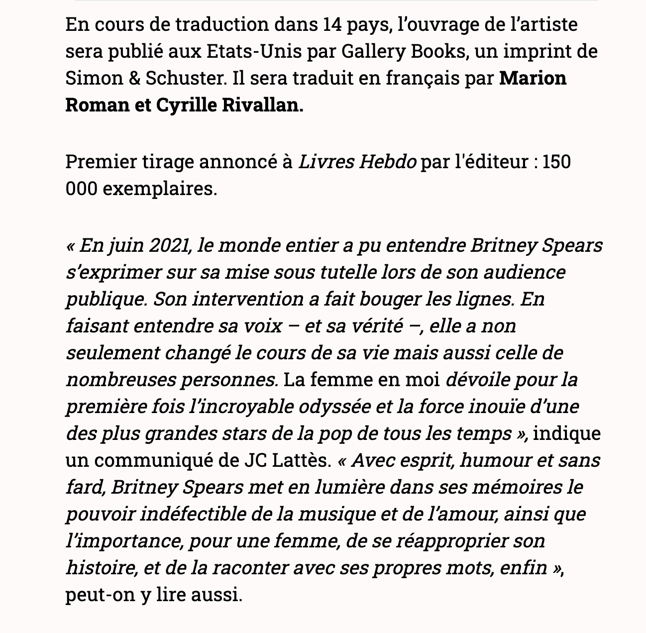 La femme en moi : Spears, Britney: : Livres