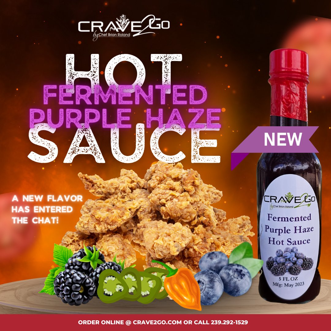 virtual_venue_'s tweet photo. Ready to add some excitement to your meals? Grab a bottle of Crave2Go's Fermented Purple Haze Hot Sauce and let the flavor party begin! 🎉🌶️ https://t.co/HSMGHEQbog