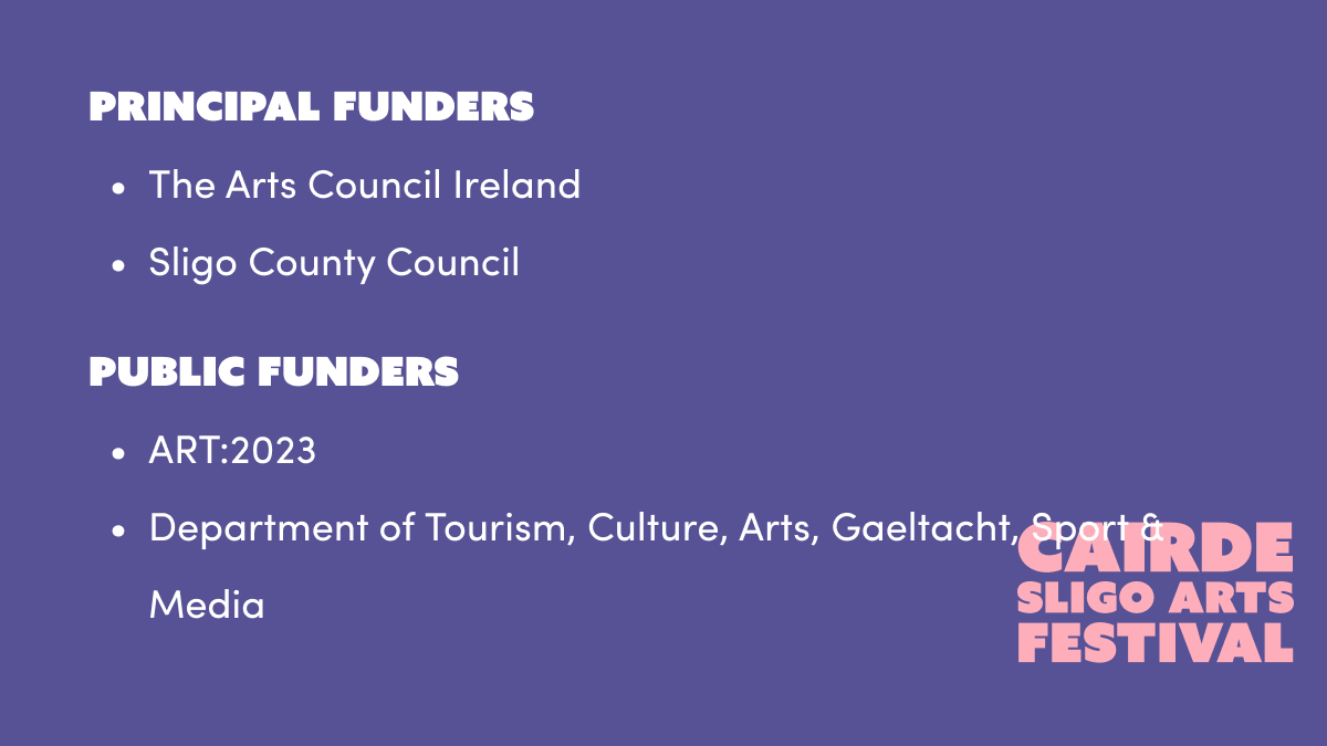 cairdefestival's tweet photo. (1/3) We are so grateful for the generous support of our funders, partners, sponsors and patrons who helped make the festival possible! We couldn’t have done it without you <3
@artscouncil_ie @sligococo @sligohub10 @Failte_Ireland @creativeirl @culture_ireland @SligoBID
#csaf23 https://t.co/8qRsD4WqBK