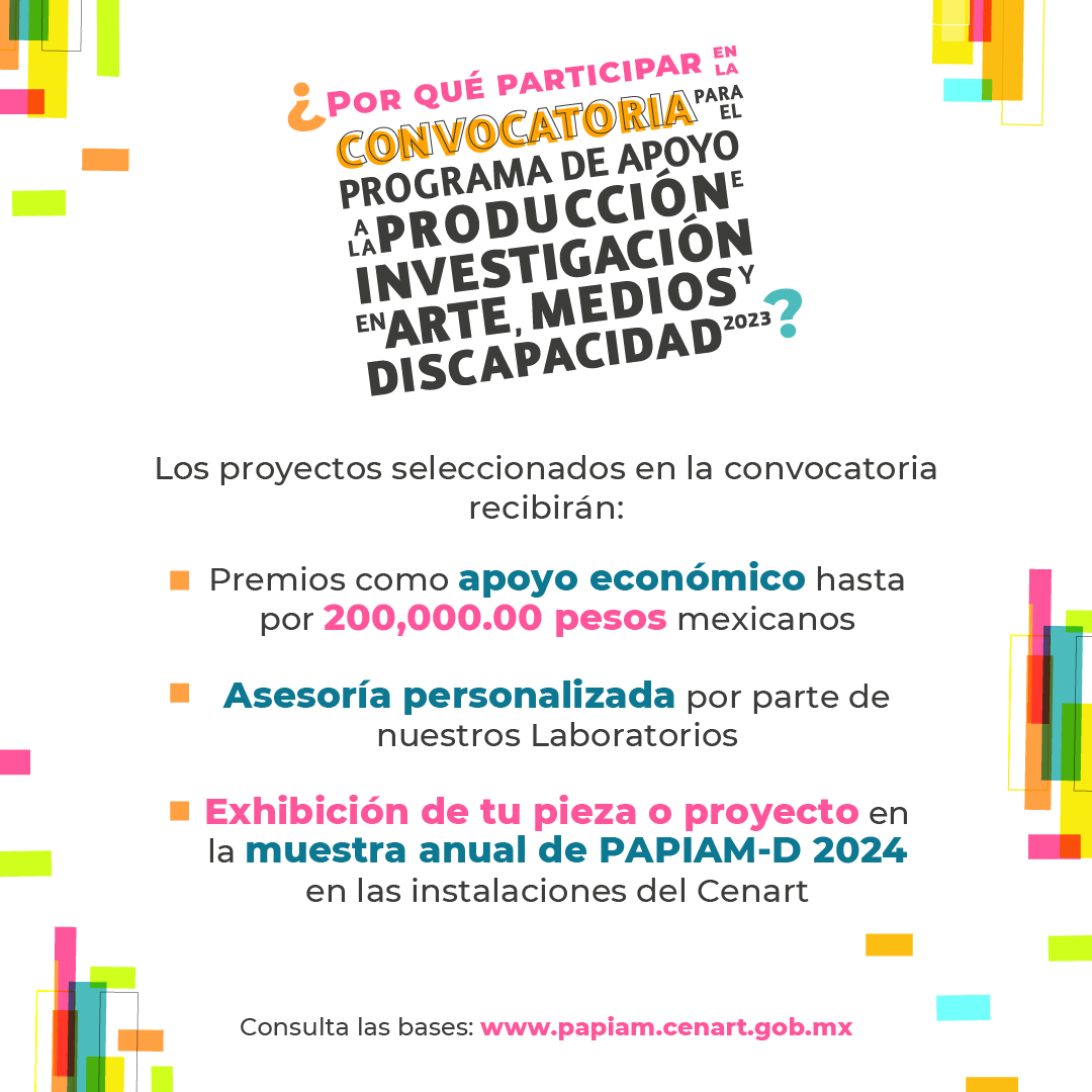 cmm_cenart's tweet photo. 💥 ¡Última semana para postular tu proyecto en la convocatoria #PAPIAMD!
La convocatoria otorgará premios como apoyo económico hasta por $200,000 a proyectos de producción de obra artística, así como de investigación.
Revisa las bases completas: https://t.co/Vn1gS3Twwg https://t.co/QoK8YjetMc