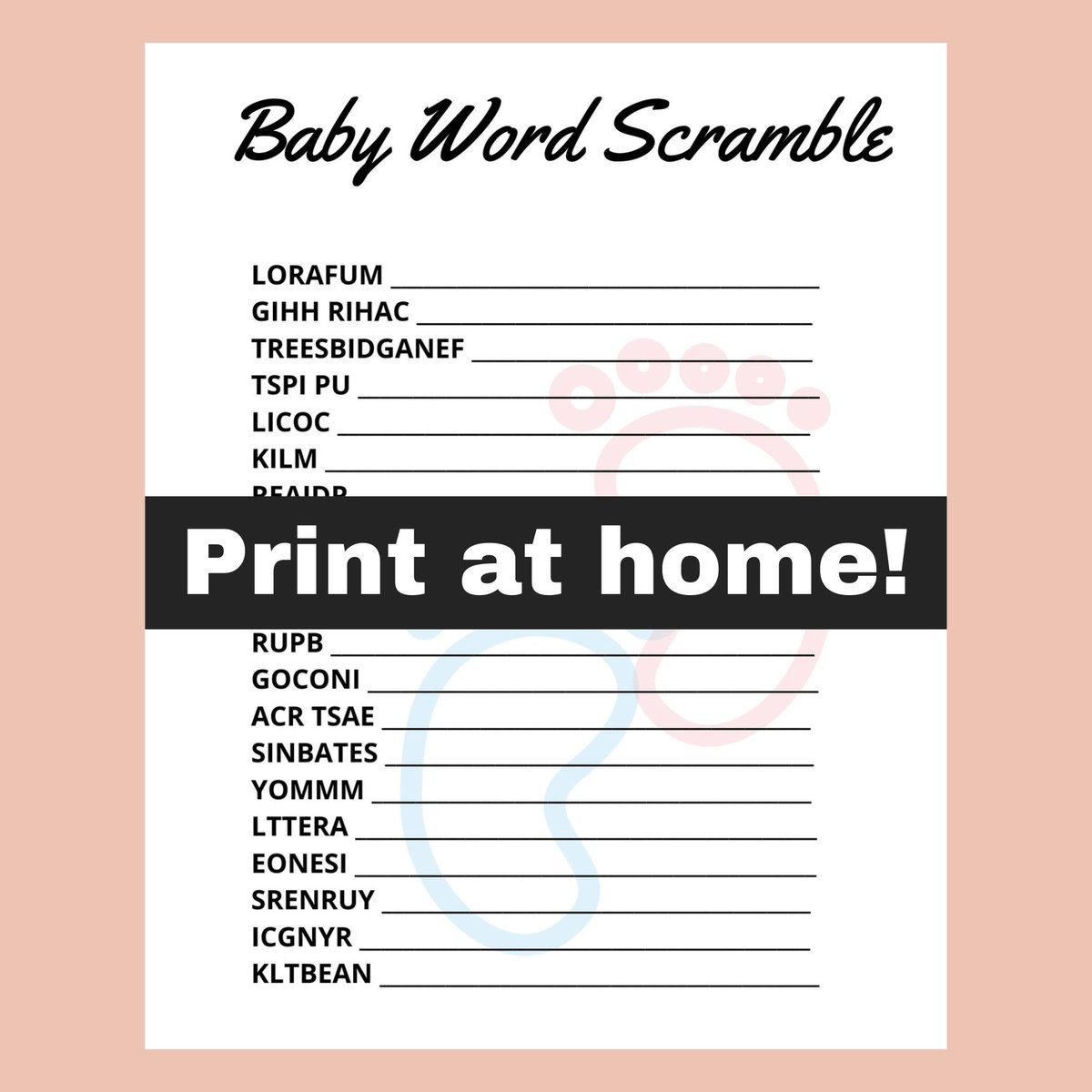 morganblvd's tweet photo. Baby Word Scramble 🍼🤰https://t.co/V0xMJVhQAC #babyshower #activities #printables https://t.co/DrlqftQ1co