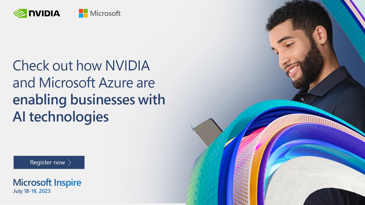 Cutting-edge AI is unlocking new business possibilities. During #MSInspire, see how #NVIDIAonAzure is supercharging businesses with the latest in AI technology.

Register and join us:
msft.it/6017g0S2L