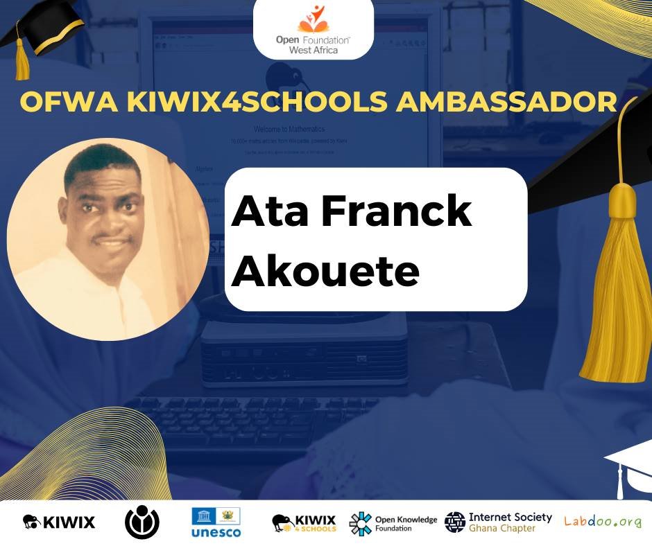 Franck_Akouete's tweet photo. Excited and honored to announce that I've become an ambassador for #Kiwix4schoolsπβ¨Being part of this amazing initiative has been an incredible journey, and I can't wait to continue spreading knowledge and make education accessible to all. Thanks #OFWA #Kiwix #EducationForAll" https://t.co/8bs5C9lj3Q