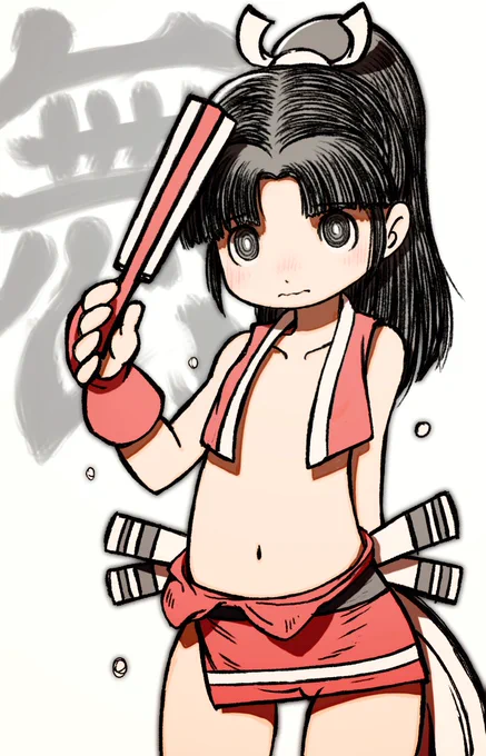 餓狼伝説3版、不知火無い。すぐずり落ちちゃう。 #不知火舞 #不知火無い