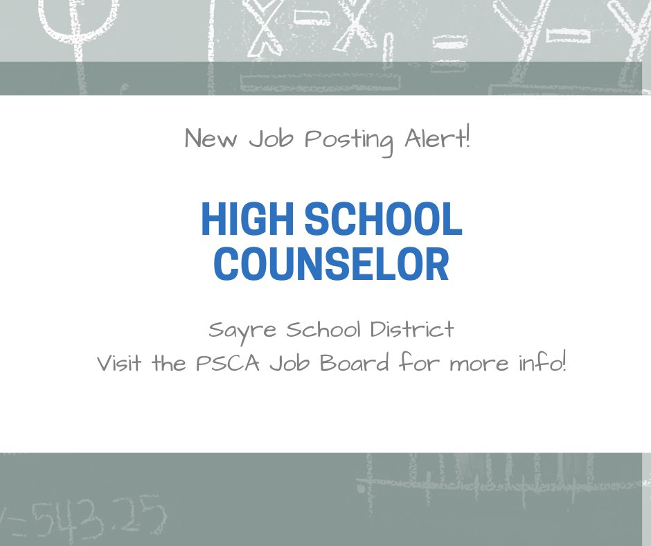 Head over to our website to check out the latest job board postings!

paschoolcounselor.org/job-postings