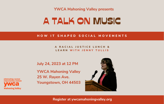 YWCAMV's tweet photo. Join us for a Lunch &amp; Learn on Music &amp; Social Movements on July 24 at 12 PM at @ywcamv. Register: https://t.co/0BnN4EXsPH https://t.co/y5WnWqX04z