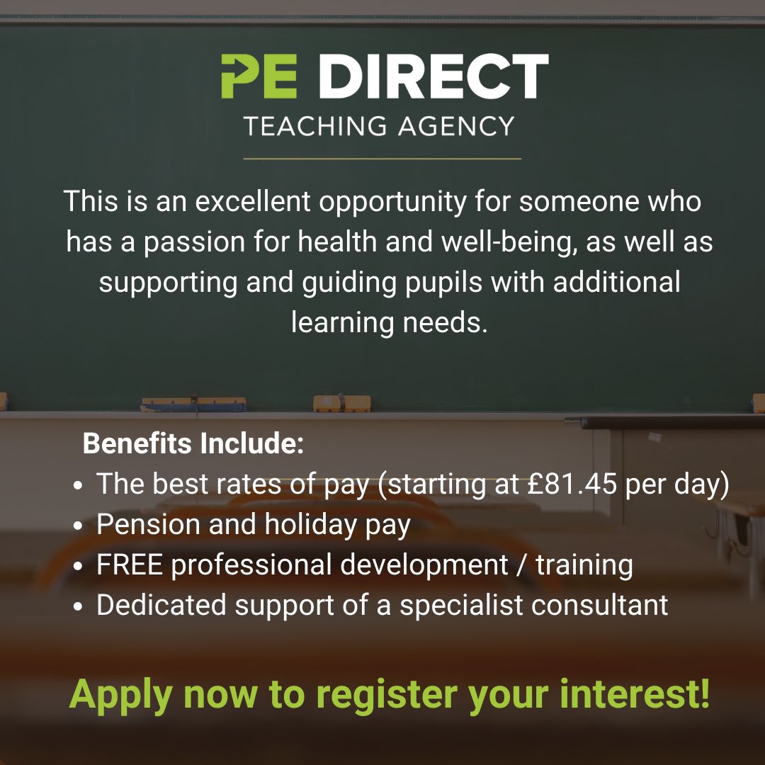 pedirect_'s tweet image. PE Direct is recruiting for an ALN Teaching Assistant to work on a long-term and full-time basis in a secondary school in Cardiff.

DM us for more information or to arrange an informal conversation.
 
#cardiffjobs #aln #additionallearningneeds #southwalesjobs #teachingassistant