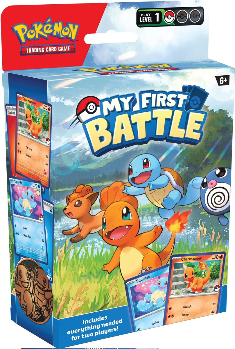 rakuuncards's tweet photo. ¡Llegó la hora de la diversión Pokémon en familia! Descubre el nuevo set "My First Battle" del JCC de Pokémon. ¡Ideal para principiantes con reglas fáciles y guías infalibles! Entrena y crea recuerdos inolvidables con tus seres queridos.#PokemonTCG #MyFirstBattle https://t.co/JeM94A9qeD
