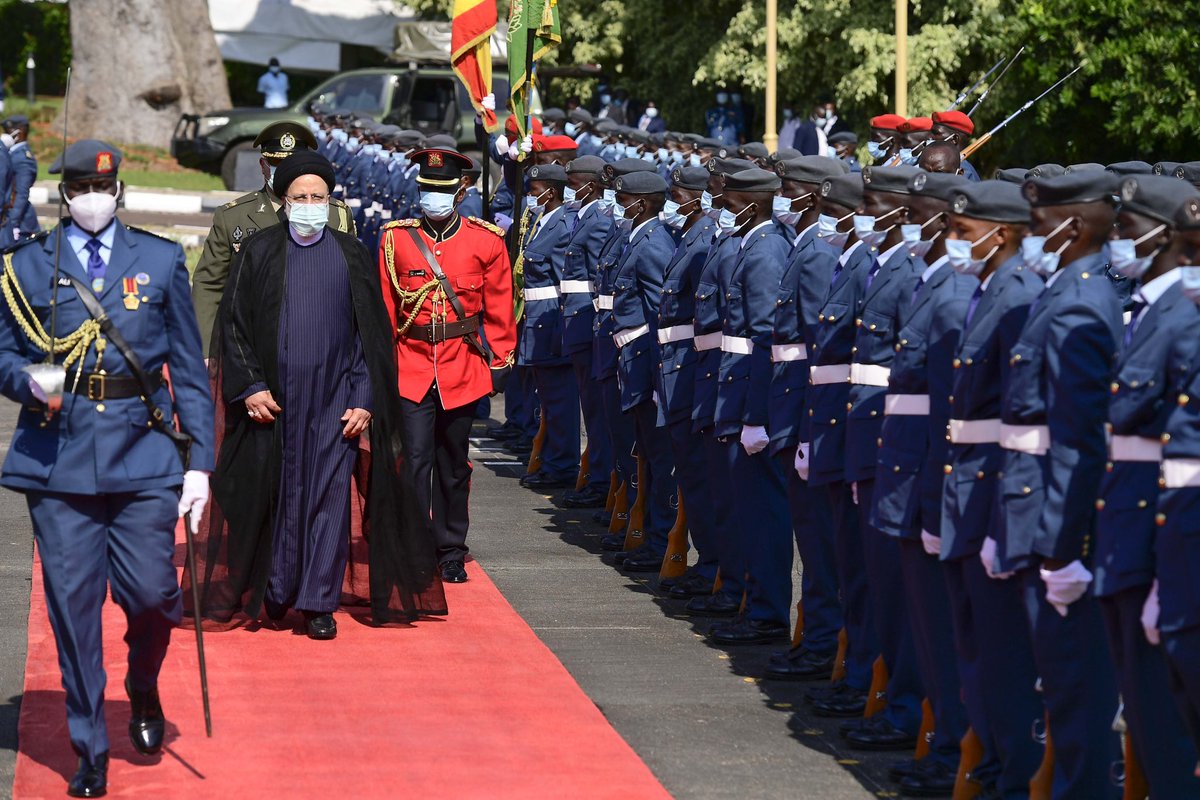 H.E Sayyid Ebrahim Raisolsadati arrived in the country this afternoon where we held welcome ceremonies and bilateral discussions leading to the signing of a number of MOU’s. 

Uganda and The Islamic Republic of Iran have had good relations since the Islamic Revolution, our