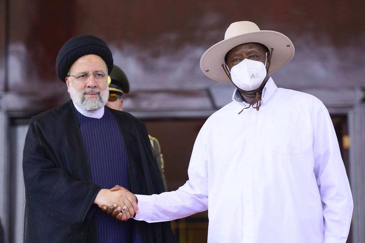 KagutaMuseveni's tweet photo. H.E Sayyid Ebrahim Raisolsadati arrived in the country this afternoon where we held welcome ceremonies and bilateral discussions leading to the signing of a number of MOU’s. 

Uganda and The Islamic Republic of Iran have had good relations since the Islamic Revolution, our “common point” as our visitor aptly put it, being the anti-imperialist stand. This fundamental principle has taken us through years of cooperation and we look forward to strengthening and diversifying the same.