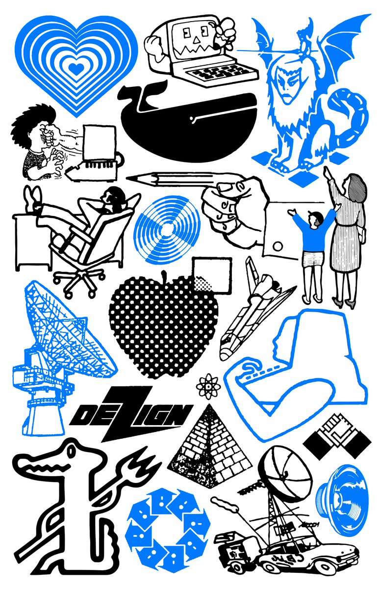 nuformtype's tweet photo. Oddlots... A collection of curated spot illustrations found in a variety of magazines (1947-1992) while looking for type references. https://t.co/mnhBsMUwqy
