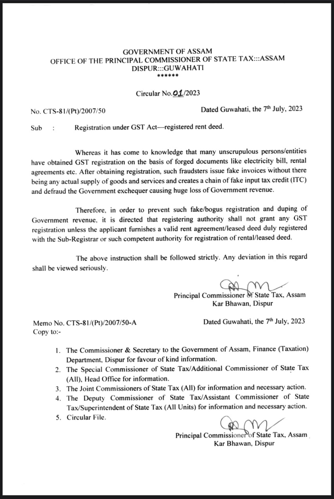 Pratibha goyal on twitter assam government mandates registered lease