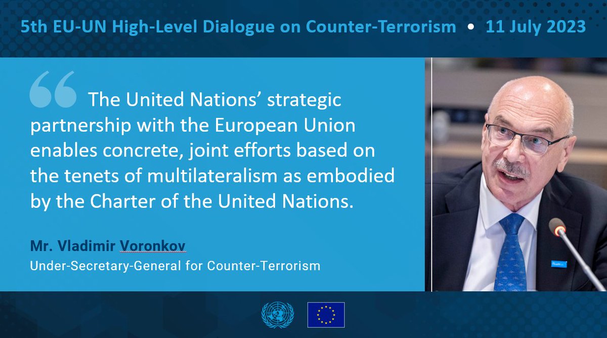UN_OCT's tweet photo. At the 5th 🇪🇺 -🇺🇳High-Level Dialogue on #CounterTerrorism in Brussels, the #EU and @UN re-affirmed their strong partnership to address current terrorism challenges - #UNiteToCounterTerrorism

📰PRESS RELEASE 👉 https://t.co/8xvhgopFaD https://t.co/0CYz4oHY9Y