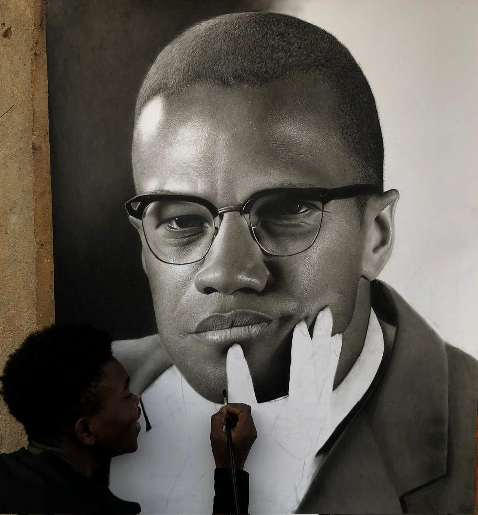 RT @ArtDauda: My Portrait of Malcolm X in monochrome https://t.co/G0CO6LWQPH