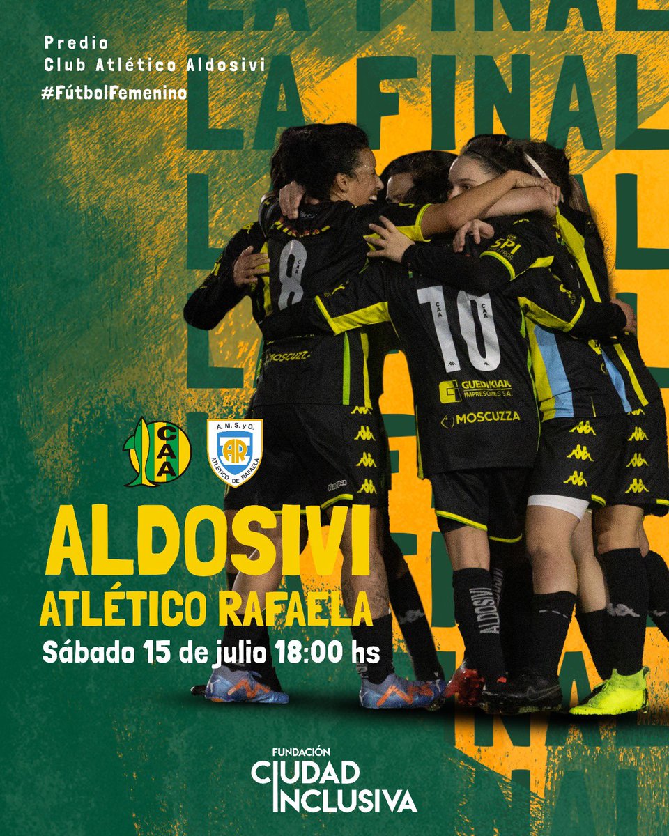 clubaldosivi's tweet photo. Se viene la Súper FINAL de la primera de #FútbolFemenino 🔰🔰🔰

Este sábado desde las 18 hs, #Aldosivi recibe a Atlético Rafaela  en nuestro predio deportivo 🙌🏻🙌🏻🙌🏻

#VamosTiburonas #LaFinal @afa https://t.co/DhY4CZcCat