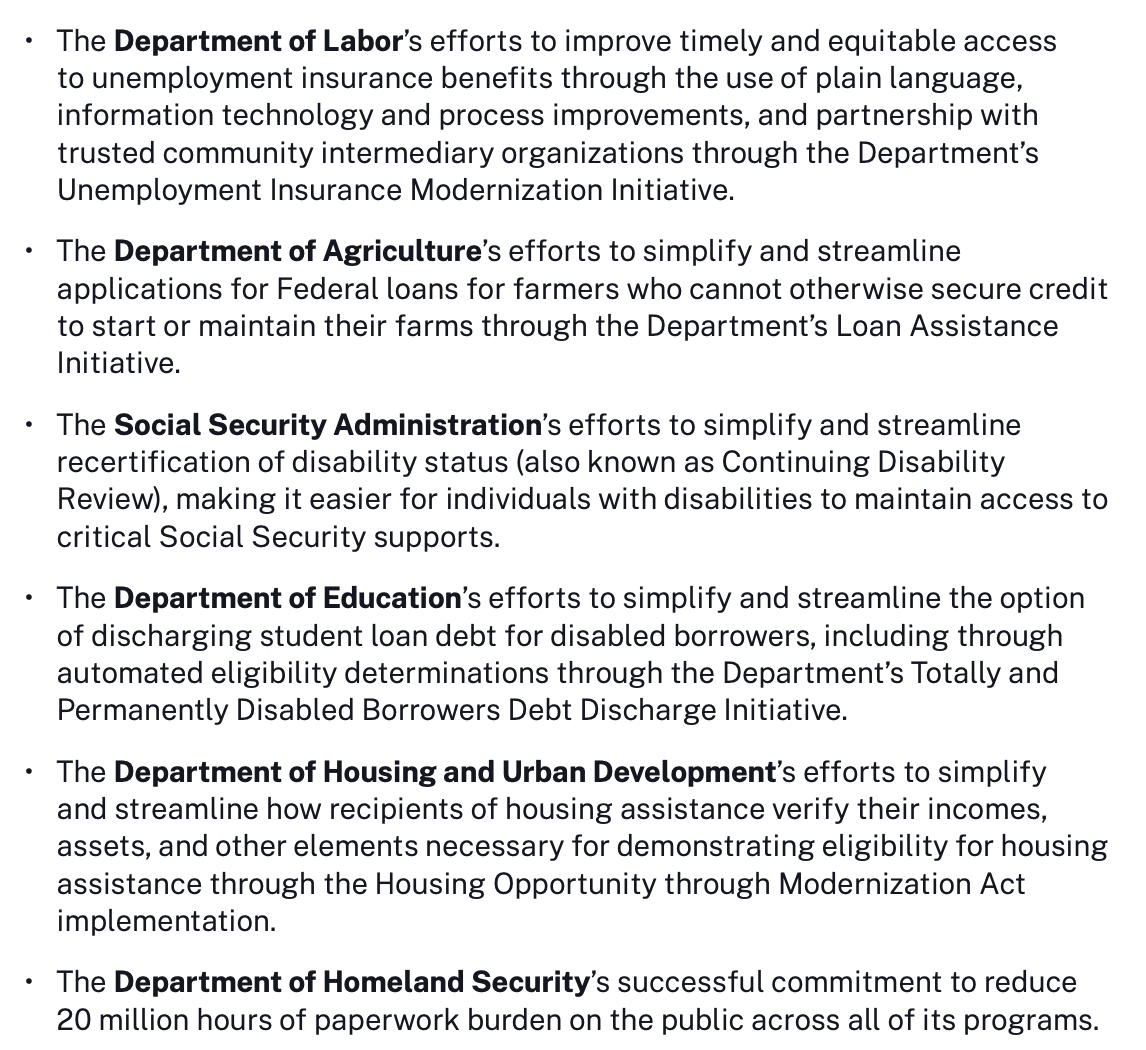 Exciting to see the <a href="/WhiteHouse/">The White House</a>'s latest report on how they've tackled #administrative #burdens in public programs:

whitehouse.gov/wp-content/upl…

#Sludge makes it hard for people to access critical public services, impeding economic opportunity, well-being, and health. 🧵