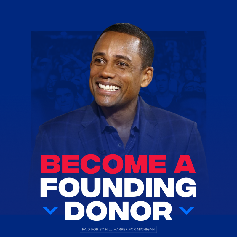 hillharper's tweet photo. Hi it’s Hill Harper 👋🏾

I’m officially running for the U.S. Senate in Michigan!

As a political outsider, I’ll be accountable to you from day one – not special interests. Can you join our campaign by donating today and chipping in $10 or $15?