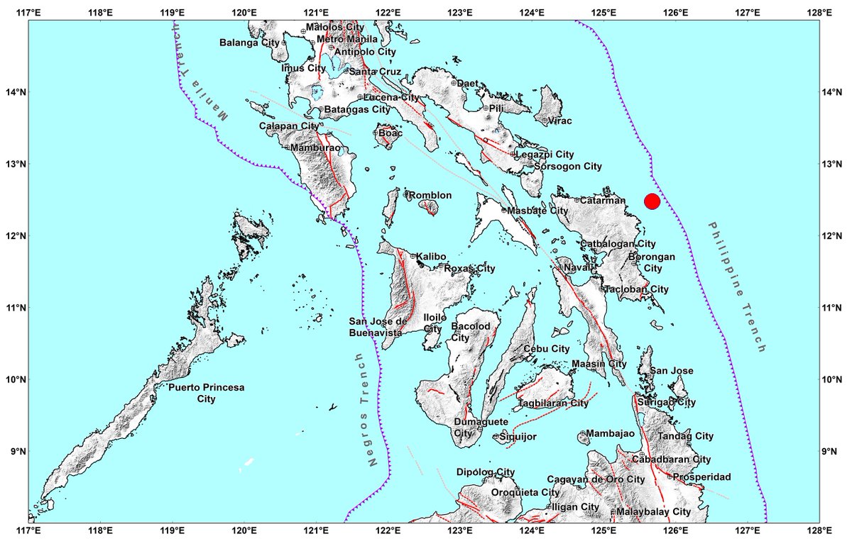 #EarthquakePH #EarthquakeEasternSamar
Earthquake Information No.1
Date and Time: 12 July 2023 - 10:37 PM
Magnitude = 2.2
Depth = 018 km
Location = 12.47°N, 125.68°E - 050 km N 35° E of San Policarpo (Eastern Samar)

earthquake.phivolcs.dost.gov.ph/2023_Earthquak…