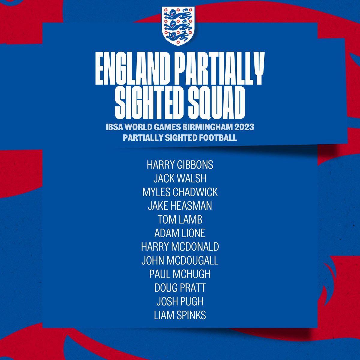 England's tweet photo. Steve Daley has named a 12-player England Partially Sighted squad for the #IBSAWorldGames! 🙌 https://t.co/y8twhxDlk7