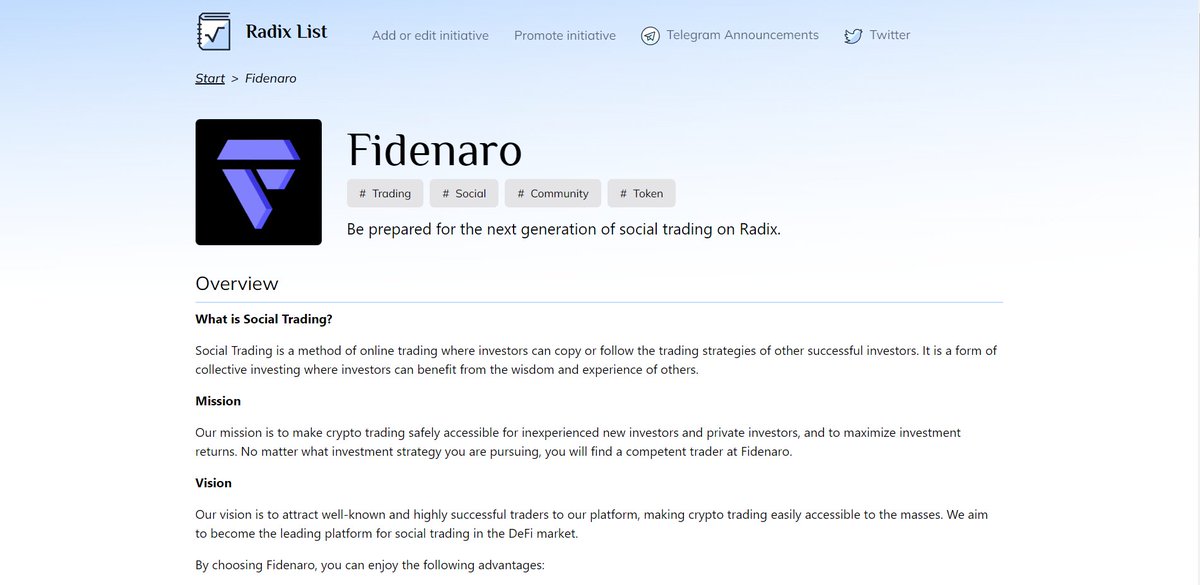fidenaro's tweet photo. Hey @radixdlt,  we are now on the @Radix_List , thanks for the inclusion ! #Fidenaro #RunsOnRadix https://t.co/OVeSNqyElA