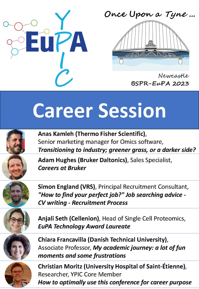 Do you have any questions about building your career? Then come by at our career session during #BSPREUPA2023! Our experts Anas Kamleh, Adam Hughes, Simon England, Anjali Seth, @ChiaraFrancavi2, and @ChrisPeMo1 will share their experiences and tips! #proteomics #careeradvice