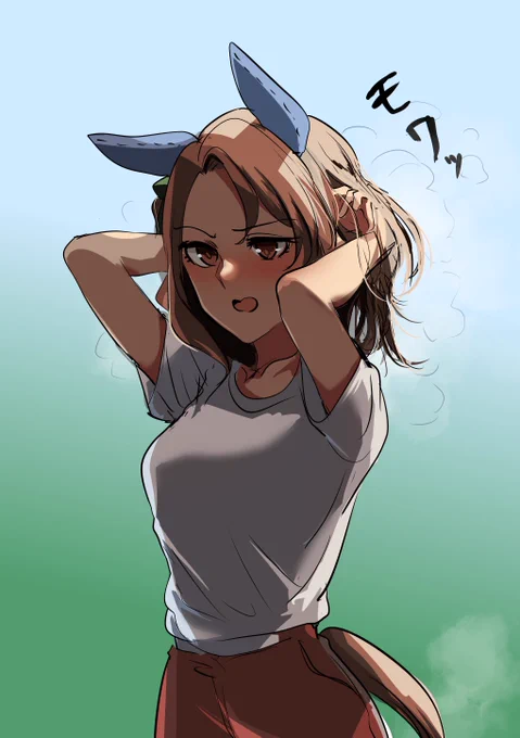 #ウマ娘 夏場は後ろ髪めっちゃ熱持つよねって