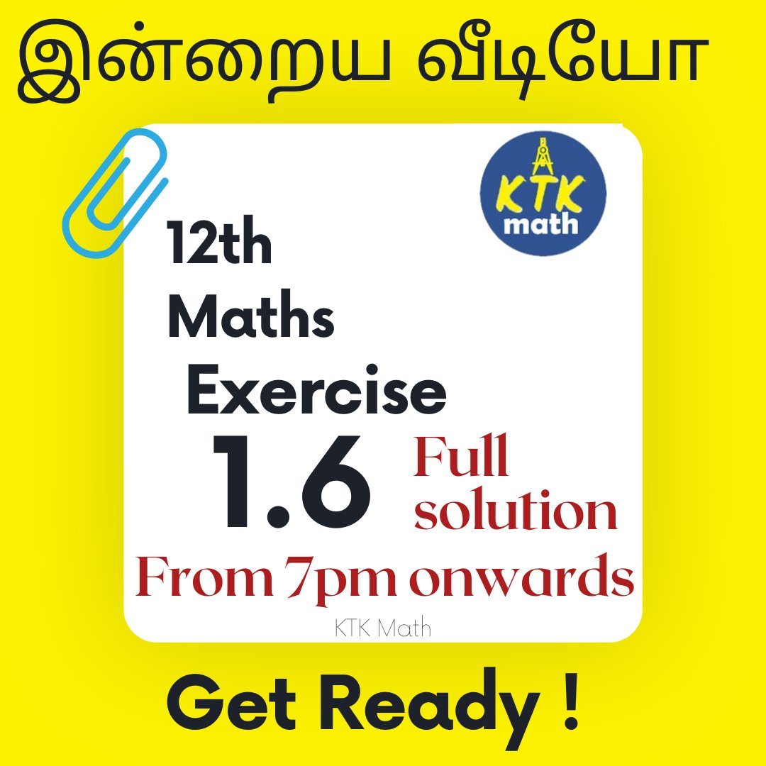 karthickviews's tweet photo. Today's video in my channel

#Class12 #Chapter1

 💥 Exercise 1.6 Full solutions 💥

Link below.. #Share #RT #Spread #Ktkmath Chck playlist for other chapter/exercise

https://t.co/ERB1nFt6Ht https://t.co/ziUkuQhE1N