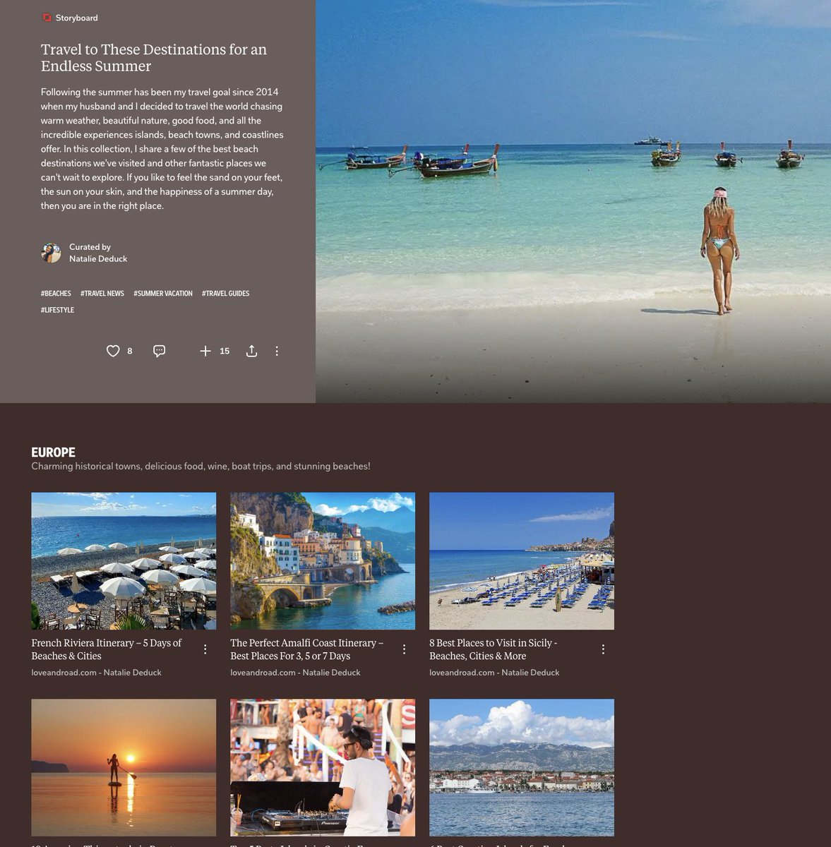 Are you a Summer &amp; Sun Chaser?
Then you are in the right place☀️

I've curated for <a href="/Flipboard/">Flipboard</a> a collection of inspiring stories about the best beach destinations we've visited and sunny places we'd love to go.

Click, read &amp; dream of your Endless #Summer⬇️
flipboard.com/@nataliededuck…