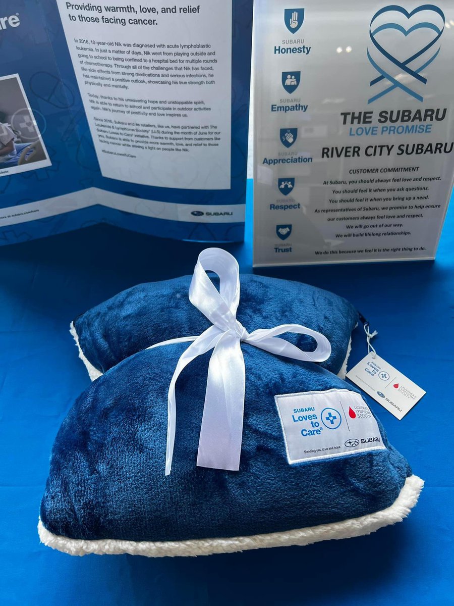 ICYMI: Yesterday, River City Subaru stopped by to drop off a donation of 8️⃣0️⃣ soft, cozy blankets for our pediatric patients. We know they will love to cuddle up with these while receiving treatment. Thank you River City <a href="/subaru_usa/">Subaru</a> for all you do to support our patients! 💛👏