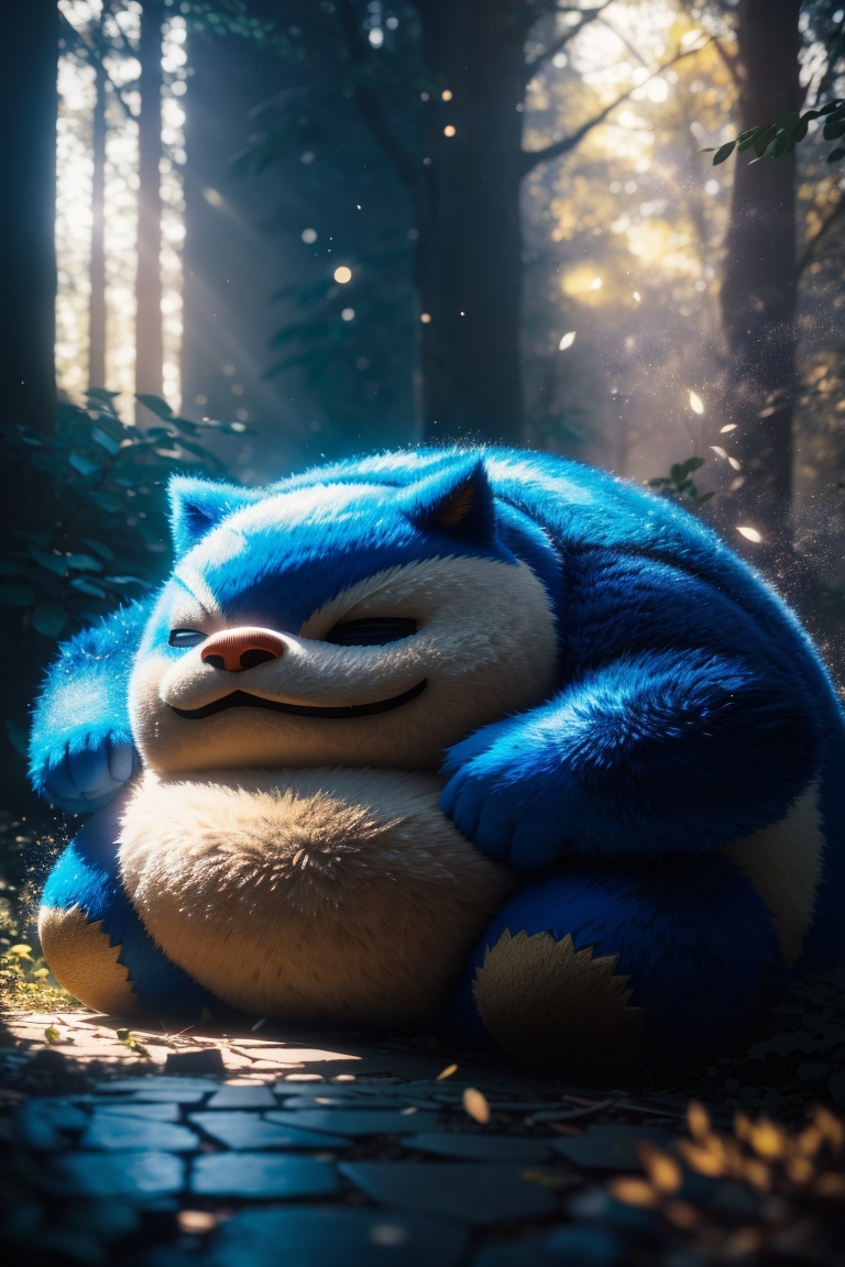 _Makoto69_'s tweet photo. Hoy intenté crear un Snorlax realista, pero parece que salió un poco "dormilón" 🤣🤣 ¡Dale algo de amor a este peculiar Pokémon!" (Dejo el modelo original para comparar) https://t.co/2UHV7p15TU